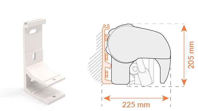 Fixation aluminium pour pose murale du store banne