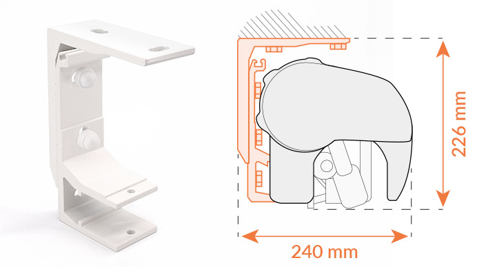 Fixation aluminium pour pose plafond store banne