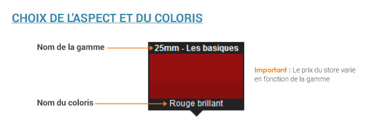 Choix du coloris de lames
