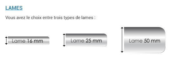 largeur de lames